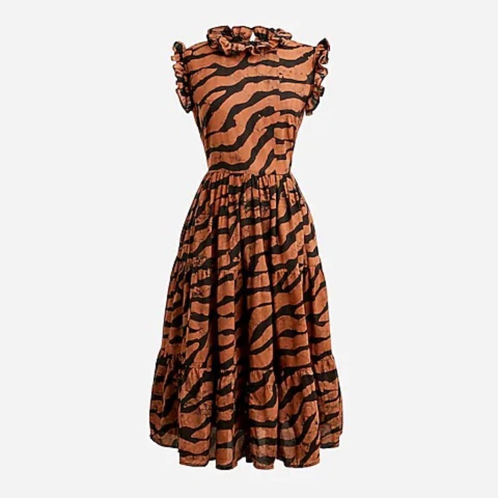 ❌SOLD❌ STUDIO 189 x J.CREW NWT Limited Edition Animal Print Midi Dress Sz Medium - Picture 1 of 11